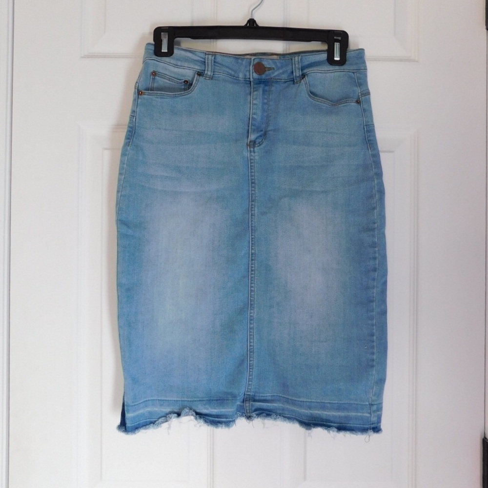 denim/jean pencil skirt